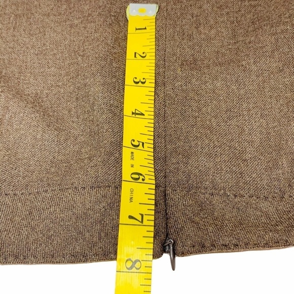 VTG Pendleton Virgin Wool Pencil Skirt 16 Petite Truffle Brown Lined Knee Length - Picture 8 of 12